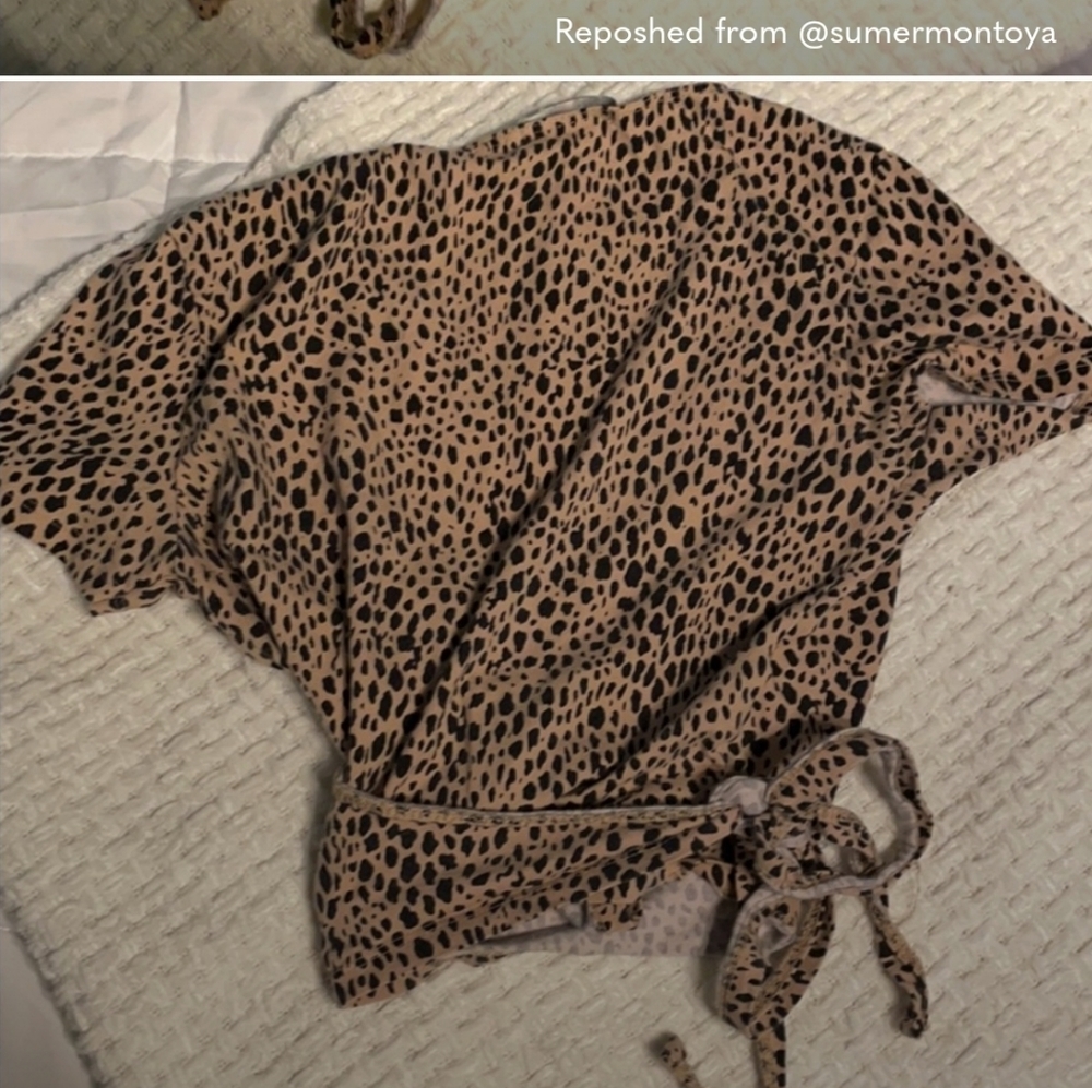 Leopard Wrap Top - Picture 2 of 2
